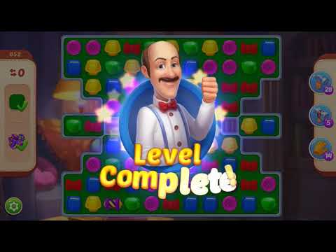 Homescapes Level 852 With No Boosters - Bonus Scene With Austin