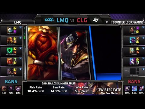 LMQ vs Counter Logic Gaming | S4 NA LCS Summer split 2014 Week 9 Day 2 | LMQ vs CLG W9D2 G3