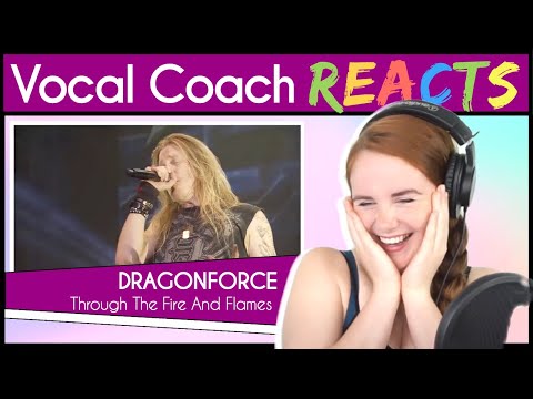 Vocal Coach reacts to DragonForce - Through The Fire And Flames (Marc Hudson Live)