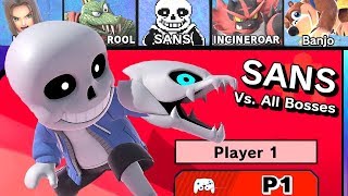 Sans True Final Boss vs All Bosses In Super Smash Bros Ultimate