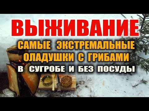 ГОТОВКА В ЛЕСУ ЗИМОЙ. ПРИГОТОВЛЕНИЕ ОЛАДУШЕК В СУГРОБЕ.