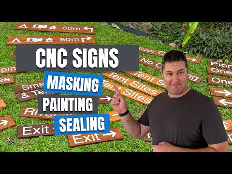 How to Make Wooden Signs On A CNC - How to Mask, Paint and Seal