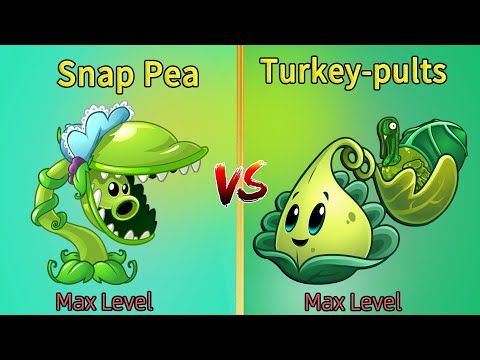 PvZ 2 Gameplay - Turkey-pults vs Snap Pea (Max Level Plant Vs Plant)