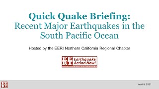 Quick Quake Briefing: Recent Major Earthquakes in South Pacific Ocean