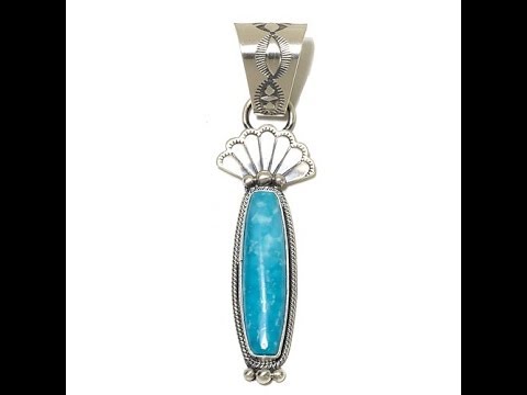 Chaco Canyon Turquoise Navajo Fan Pendant