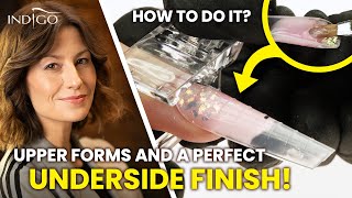 PERFECT NAIL UNDERSIDE FINISH! Gel extensions using UPPER FORMS!