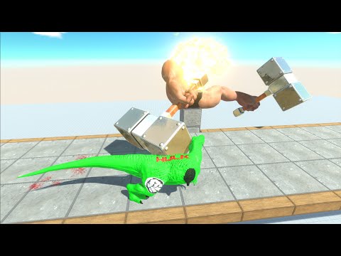 Hammer Hand Trap who can the pass to eat pink pig - 🦖 Animal Revolt Battle Simulator 🦕