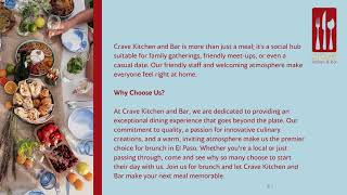 Elevate Your Brunch Experience at Crave Kitchen and Bar In El Paso, Texas