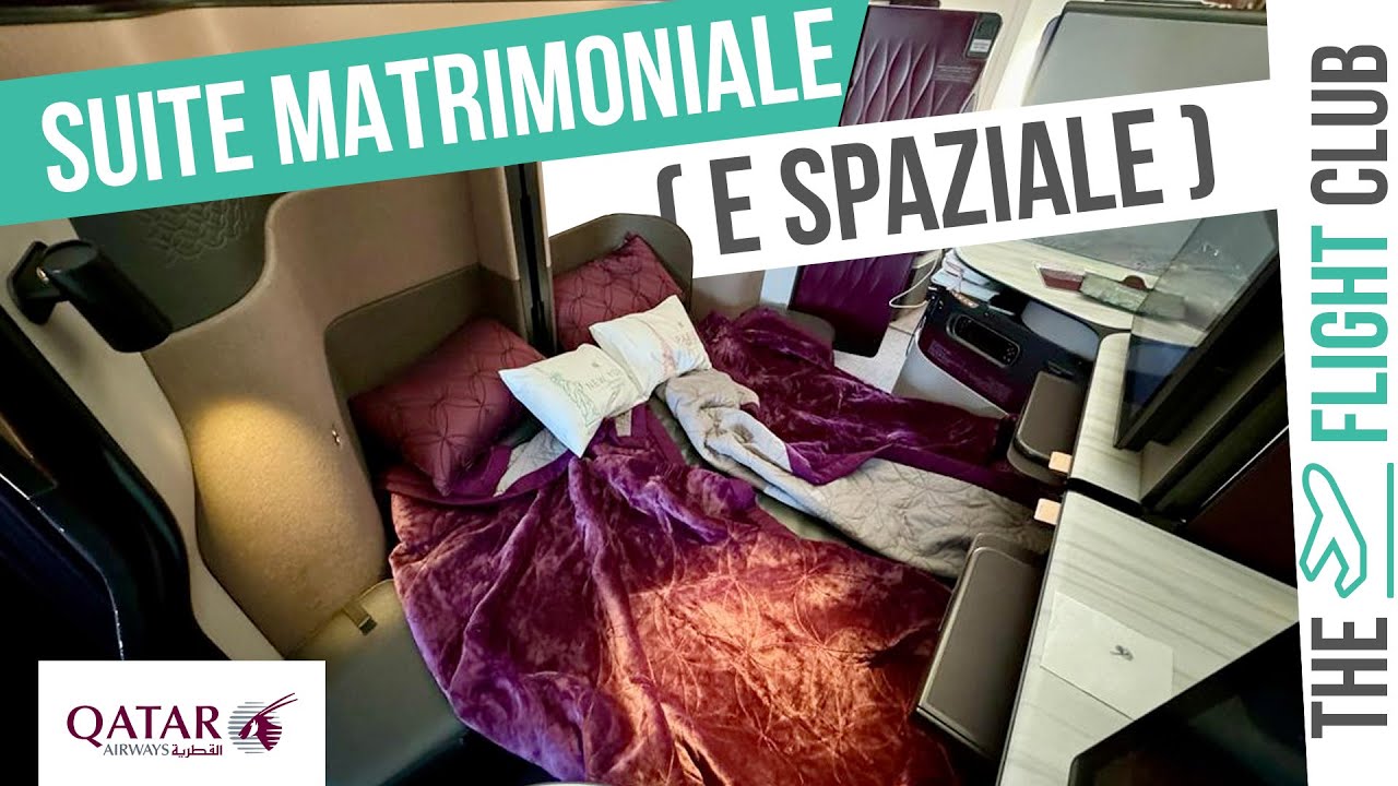 Suite double spacieuse : il s'agit de la QSuite de Qatar, la meilleure classe affaires au monde.