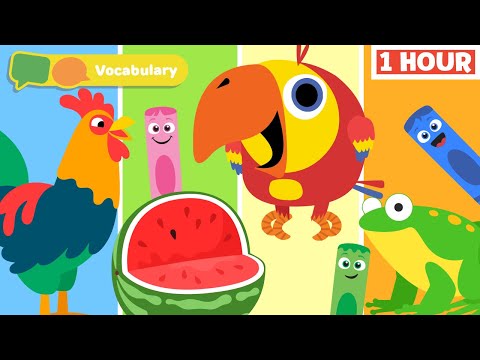 Toddler learning video | Learning first words with Larry Surprise Eggs | Vocabulary & New words
