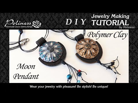 Moon Pendant -  Polymer clay DIY
