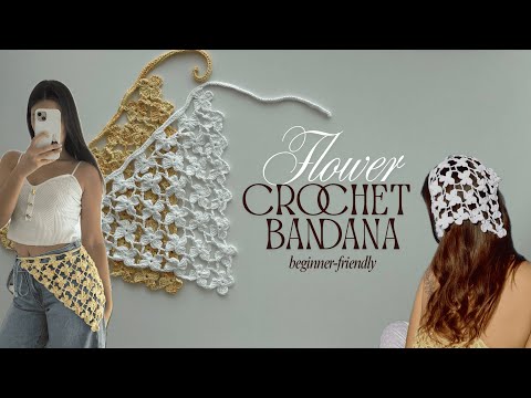 Crochet Flower Bandana Tutorial