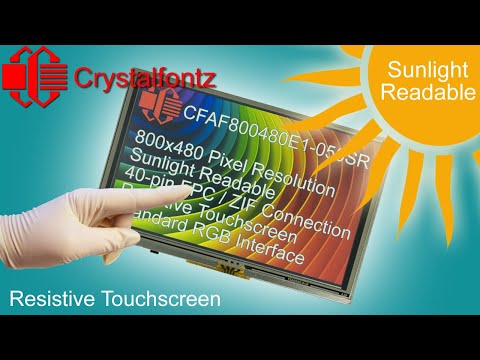 Demonstration of our 5-inch Sunlight readable IPS resistive touchscreen display