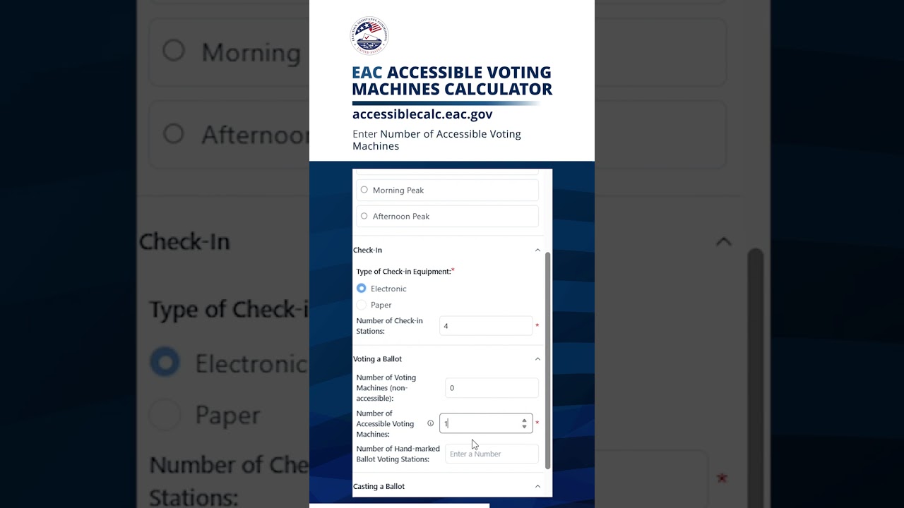 EAC Accessible Voting Machines Calculator