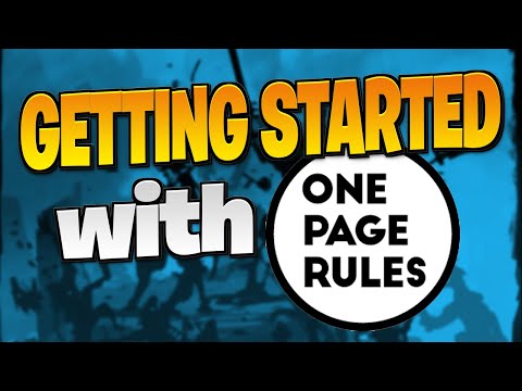 Getting Started with One Page Rules