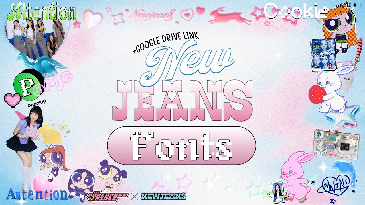 NewJeans ALL FONTS // KPOP FONTS PACK (PART 6) + Google Drive link to download fonts for free