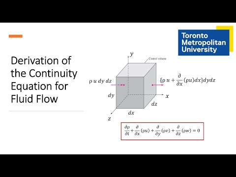 Derivation of the Continuity Equation for Fluid Flow