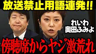 【最新】れいわ奥田が暴言連発！傍聴席からヤジ飛び交う大荒れ国会！そんな緊張会溢れる状況で国民民主党足立議員は夢の中… #奥田ふみよ #れいわ新選組 #足立康史 #国民民主党 憲法審査会