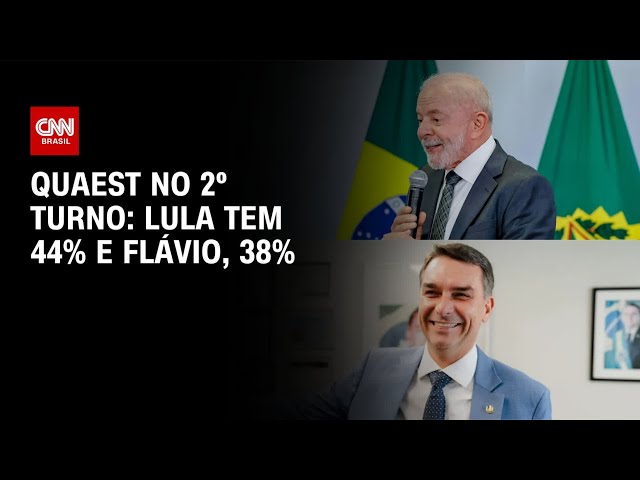 Quaest: no 2º turno, Lula vai a 44%; Flávio tem 38% das intenções de voto | CNN NOVO DIA