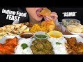 ASMR INDIAN FOOD FEAST Eating Sounds Biryani Rice Pani Puri Samosa Butter Chicken ASMR Phan