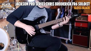 Video thumbnail for No Talking...Just Tones | Jackson Pro Series Chris Broderick Signature FR6 Soloist Gloss Black by Peach Guitars