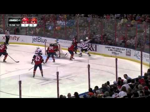 Steve Bernier tic-tac-toe goal 1-0 Mar 30 2013 NJ Devils vs Florida Panthers NHL Hockey