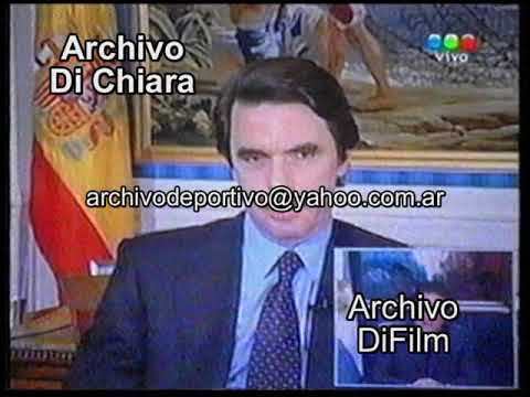 Presidente Eduardo Duhalde en teleconferencia con Presidente de España Jose Maria Aznar 2002