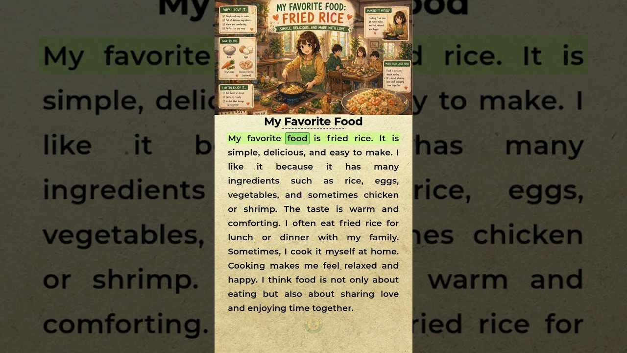 My Favorite Food 🍛 | Easy English Speaking Practice  #learnenglish #englishpractice