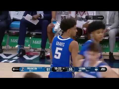 Creighton Men's Basketball Highlights at #5 UConn - 02.18.26