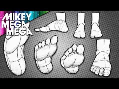How To Draw SIMPLE FEET: FRONT & SOLE