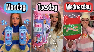 OPENING *WINTER* THEMED MYSTERY TOYS FOR AN ENTIRE WEEK CHALLENGE!!😱❄️⛸️☃️🎁 (100+ FINDS!!🫢✨)