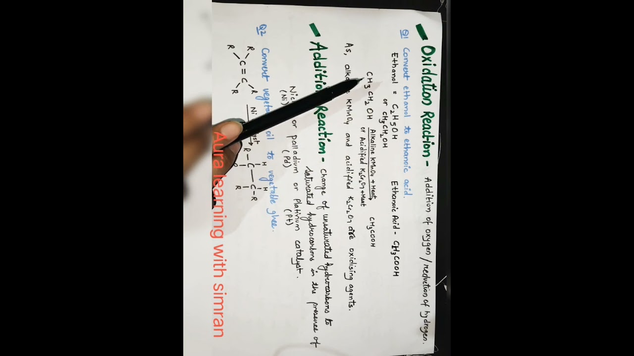 OXIDATION REACTION | ADDITION REACTION | CARBON AND ITS COMPOUNDS | NCERT | #class10