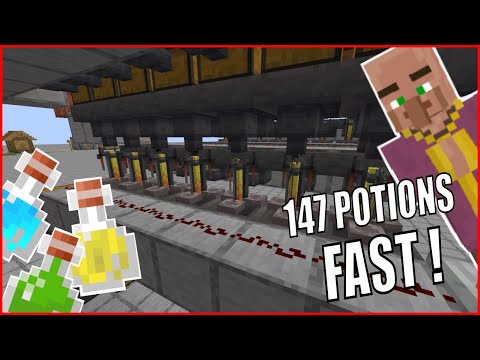 Automatic Redstone Potion Brewing Farm -- 147 (or 21) At Once! | Minecraft 19.4
