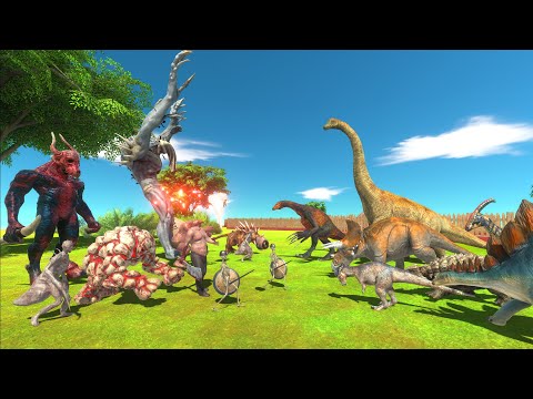 INFERNALS VS HERBIVORE DINOSAURS Death Maze Championship - Animal Revolt Battle Simulator