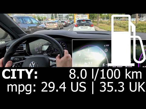 Volkswagen Touareg 3.0 V6 TDI: CITY fuel consumption economy real test mpg traffic jam 2025 diesel