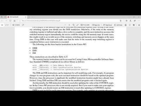 ARM M-3 | Instruction barrier and memory barrier instructions|