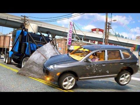 GTA 5 Crazy Phantom Wedge Car Crashes Ep.2