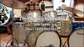 Video thumbnail for 1969 Ludwig Hollywood in Silver Sparkle by Wood & Weather Drum Shop