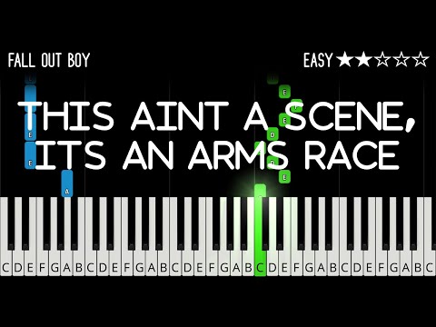Fall Out Boy - This Ain't A Scene, It's An Arms Race - EASY Piano Tutorial