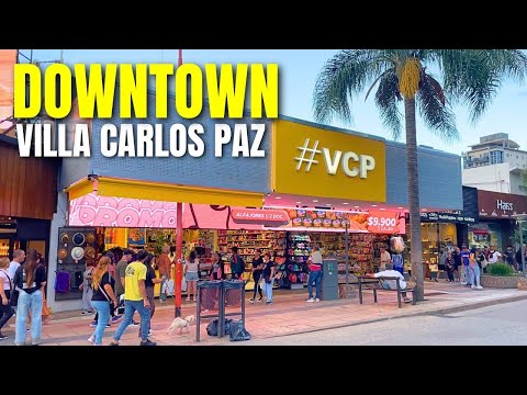 [4K] Downtown Villa Carlos Paz Walking Tour | Córdoba City Walk