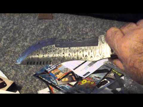 Damascus fighting stag bowie