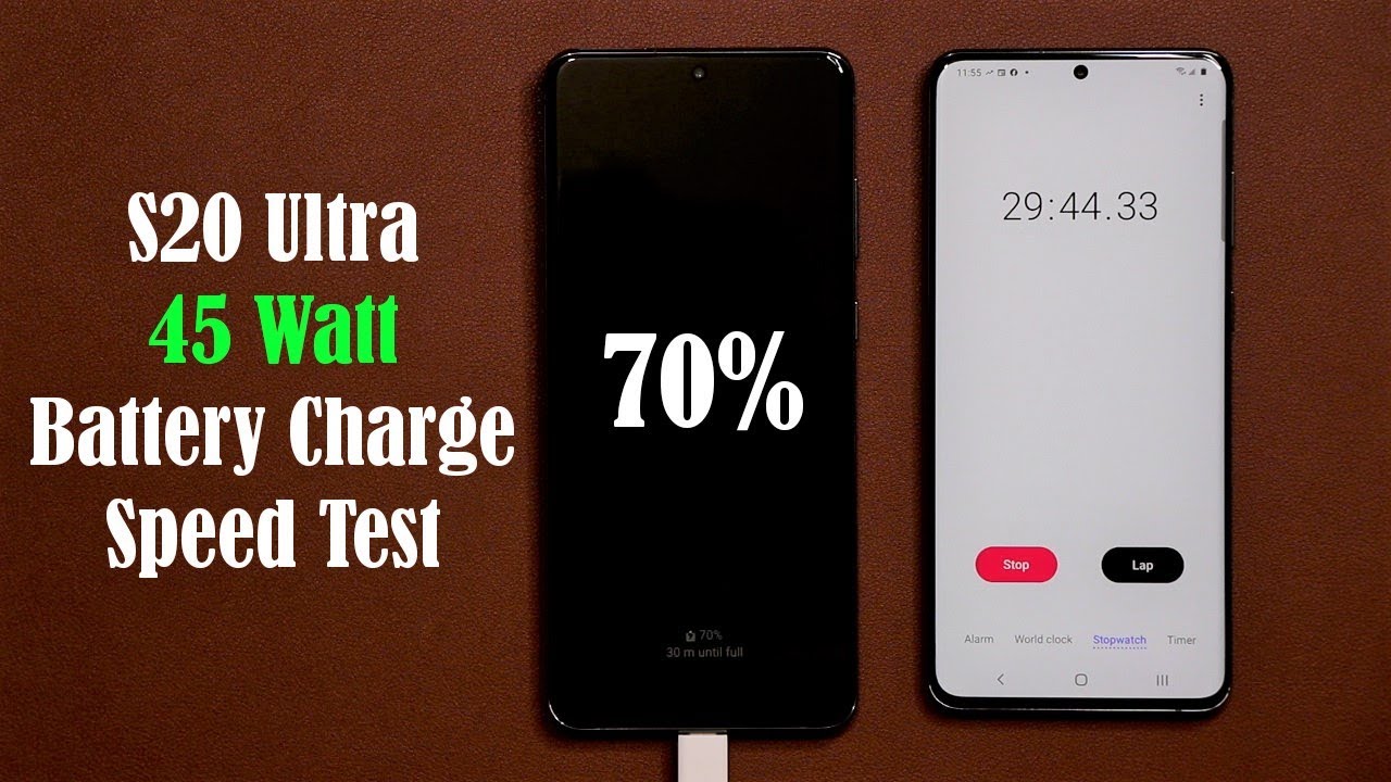 Samsung Galaxy S20 Ultra - 45 Watt Battery Charging Speed Test