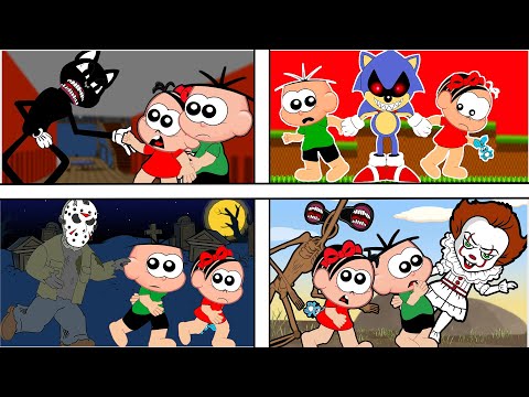Cebolinha e Mônica em 4 Episódios Assustadores Com Cartoon Cat, Sonic EXE, Jason, IT A COISA