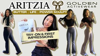 Aritzia Flare Leggings (Golden Activewear) Try-On & First Impressions | Butter, LIFE & PowerSculpt