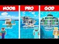 Minecraft NOOB vs PRO vs GOD: MODERN HOUSE ON WATER BUILD CHALLENGE in Minecraft / Animation
