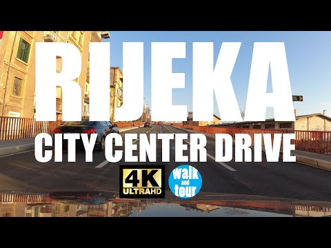 Evening Rijeka City Center Drive in 4K UHD (60 fps)
