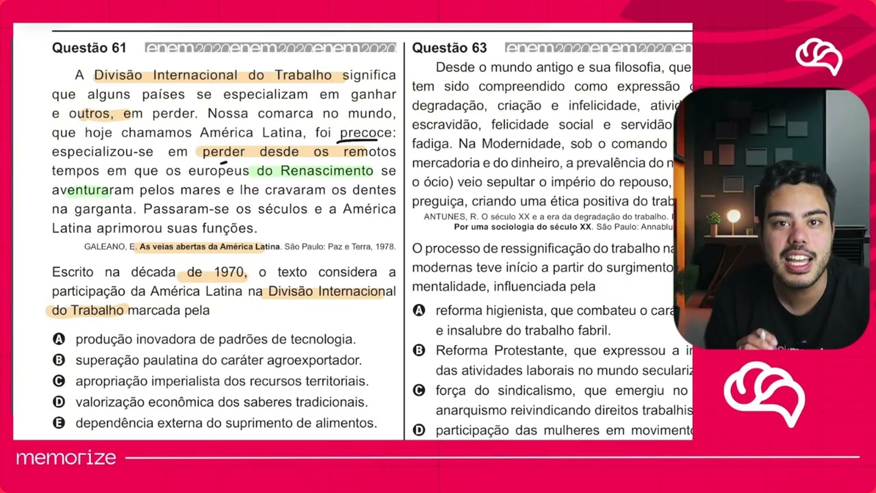 Resolução em Vídeo — Questão 61 ENEM 2020