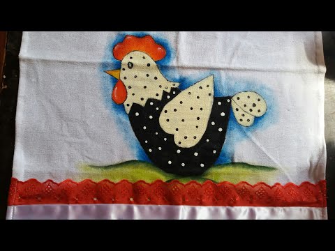 Pintura em tecido Galinha.