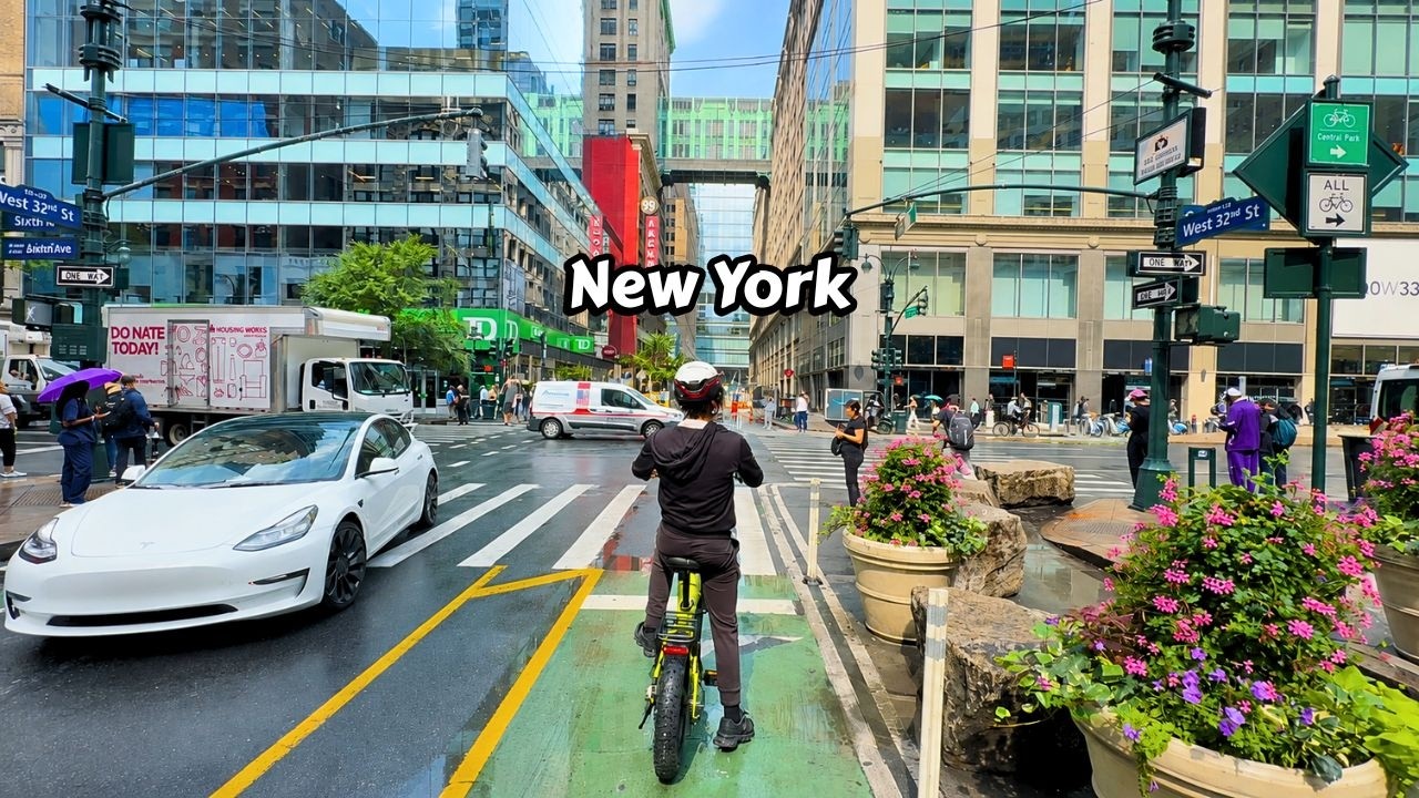 Bike Ride Through New York City Manhattan Downtown Times Square Aipas® F3 Max Adventurer Ebike