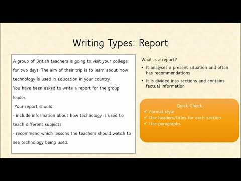 Cambridge B2 First  - How to write a great report